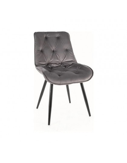 Scaun CHERRY II, gri-negru, stofa catifelata-metal, 53x43x88 cm